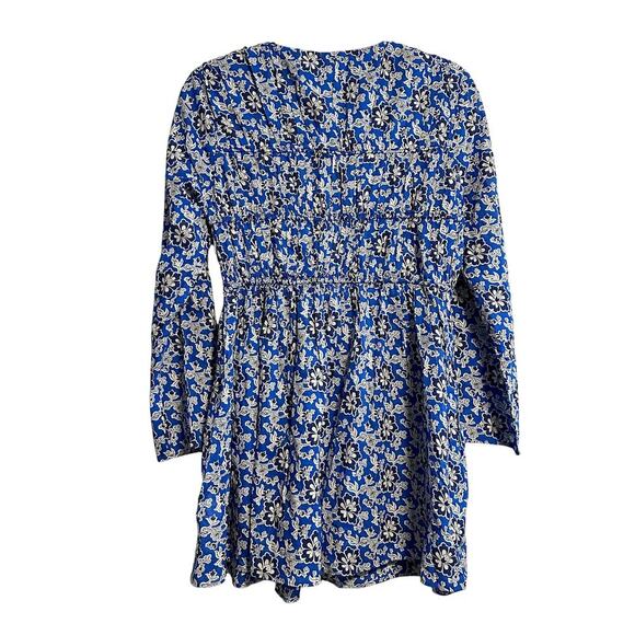 J. Crew Tiered Tie Front Floral Beach Dress NWT Size S Cobalt Blue - Picture 2 of 13